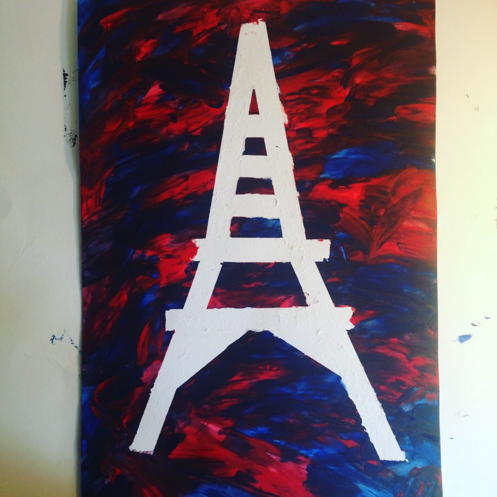 Eiffel Tower Tape Painting - Bastille Day Craft