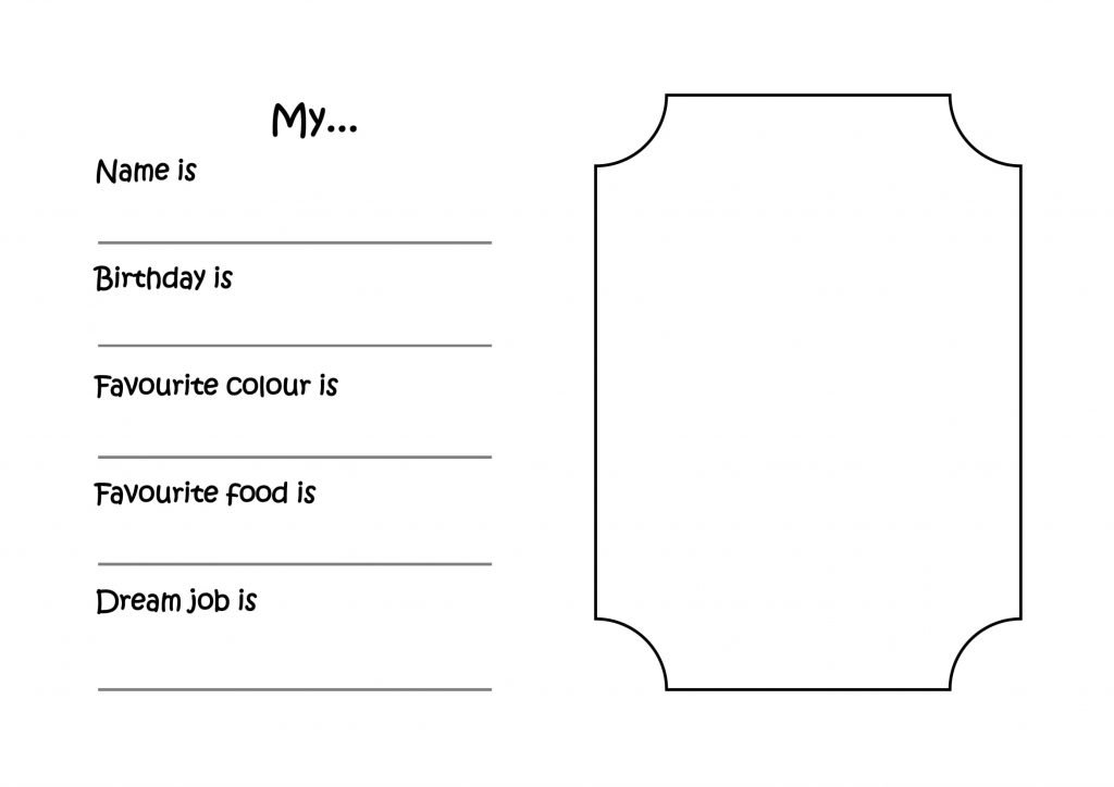 About Me Worksheet British English
