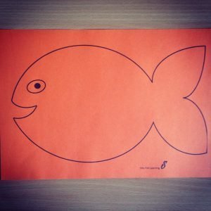 Print the Silly Fish Weave Template on coloured paper.