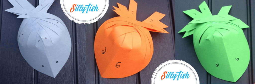 Paper folded fish banner Silly Fish Learning